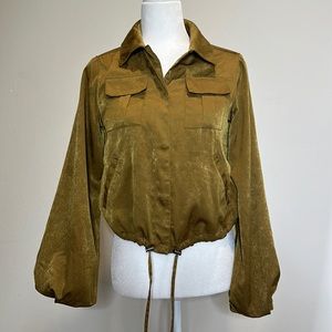 Green Blouse with Snap front Closure